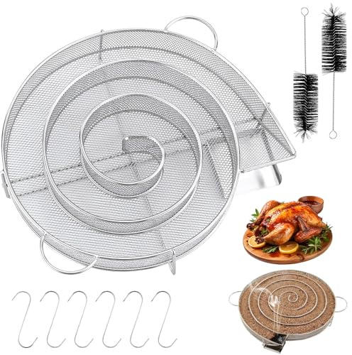 Hojalis Generatore Di Fumo Freddo, Generatore Di Affumicatura A Freddo, Generatore Di Fumo In Acciaio Inox, Con 6 Ganci Per Carne + 2 Spazzole Per La Pulizia, Per Griglie, Affumicatori E Forni