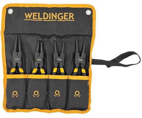WELDINGER Sicherungsringzangen 4er-Satz 9 innen und außen, gerade und abgewinkelt
