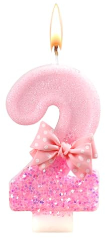 Ovanda Kerze 2 Geburtstag Mädchen,Kerze Rosa Tortendeko 2,3D Regenbogen Kerzen Rosa Geburtstagskerzes,Kerzen Zahlen 2 Lila,Geburtstagsdeko Mädchen 2 Jahre,geburtstagskerzen zahlen