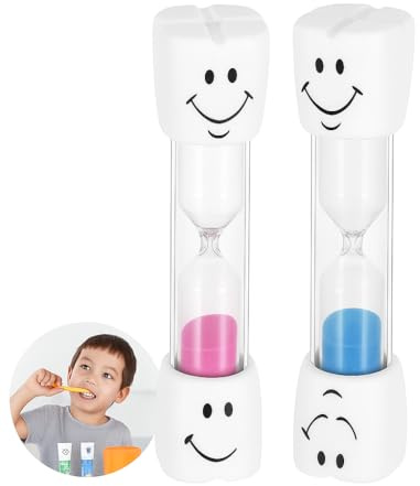 LeGeYo Reloj de Arena Infantil Set de 2 temporizadores Reloj de Arena Cepillado Dientes niños de Temporizador 3 Minutos Juego té Cocina (Rosa + Azul)