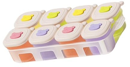 Geteilte Babynahrungs Aufbewahrungsboxen, wiederverwendbare Portionskontrollbehälter aus Elastomer, spülmaschinen und mikrowellengeeignet für selbstgemachte Pürees Getrennte Babynahrungsbehälter