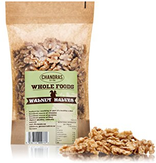 Chandra Whole Foods – Walnuts Halves 750G - Low-GI Walnut Halves for Snacking, Smoothies, Baking & Cooking - Gluten-Free, Keto & Vegan-Friendly Sliced Nuts, Rich in Protein & Vitamins & Fibre