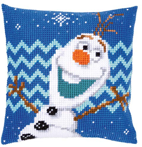 Vervaco Kreuzstichkissen Olaf Kreuzstichpackung, Stramin, weiß, 40 x 40 x 0,3 cm, 40 x 40 x 0,30 cm