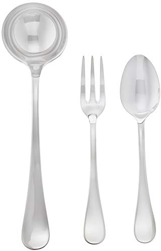 Mepra 102022003 Michelangelo - Cubertería (3 piezas, acero inoxidable), color plateado