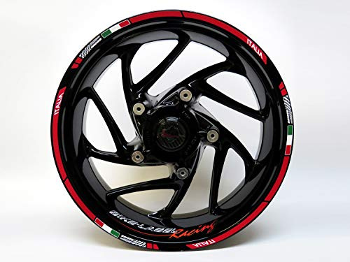 Set di adesivi per cerchioni Italia Racing Bike Car Design, 710018-VA