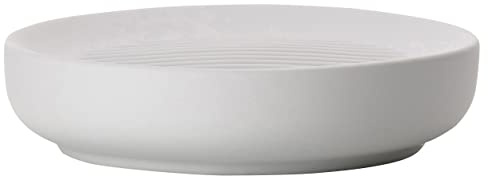 Zone Denmark Ume Seifenschale, Seifenhalter, Seifenablage fürs Waschbecken, Steinzeug mit Soft Touch-Beschichtung, Durchm. 12 cm, Soft Grey (Grau)