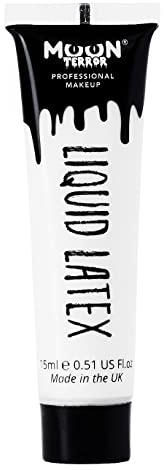 Moon Terror Látex Líquido Pro FX | Maquillaje SFX para Halloween, funciona con Sangre Falsa y Pintura Facial | Maquillaje Efectos Especiales Blanco 15 ml (Paquete de 1)