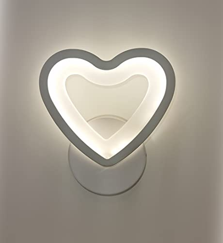 Universo Applique led da parete a muro illuminazione per interno a forma di cuore stile moderno lampada 6W (Luce naturale - 4000K)