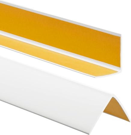 ProfiPVC Winkelprofil selbstklebend Kantenschutz aus PVC 50x50mm 110cm Weiß | Kantenschutzprofil aus PVC-Gummi, Kunststoffwinkel, elastischer Eckschutz, einfache Montage ohne Bohren