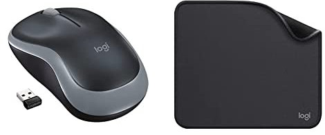 Logitech M185 Souris Sans Fil, 2.4 GHz avec Mini Récepteur USB + Logitech Mouse Pad - Studio Series, Tapis de Souris d'Ordinateur