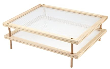 Valink Estantes de secado de hierbas para pasta de madera, secador de alimentos apilables, multiusos, soporte para secadora de alimentos de 1/2 niveles, suministros de cocina prácticos