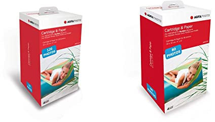 AGFA PHOTO - Cartouche et papiers Photos Format 10 x 15 cm - AMOC -120 Photos & Cartouche et Papier 80 Photos Format 10 x 15 cm AMOC Compatible AGFA Photo Realipix Moment Blanc