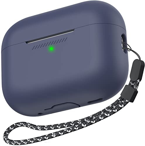 AhaStyle Coque AirPods Pro 2 Silicone Étui Protection | Recharge sans Fil, Silicone Souple, Protection Totale, Résistant aux Chocs, avec Corde, Apple AirPods Pro 2 Accessoires