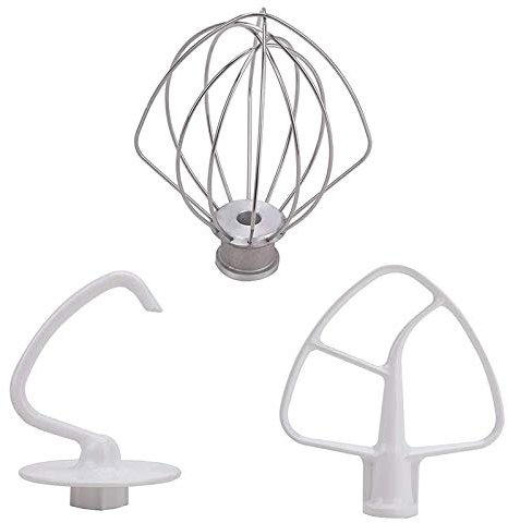 Mengmen K45DH Crochet à pâte K45B batteur plat avec revêtement K45WW fouet métallique pour mélangeur sur pied avec bol de 4,5 l pour aide de cuisine