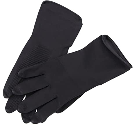 FOMIYES 5pairs Non- Hair Dye Gloves Medium Reusable Latex Hand Protectors for Hairdressing Salon Use Cooking Cleaning