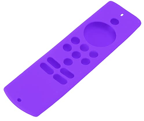 Qiilu Fernbedienungsabdeckung aus Silikon, Weich, rutschfest, Stoßfest, Schutzhülle mit Umhängeband für TV Stick Lite (Lila)