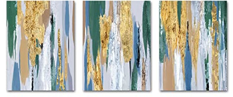 Abstraktes nordisches Blattgold-Poster, Bilder, Kunst, Wand, Innengemälde, Leinwand, Dekor, Vintage, ästhetische Heimdekoration, 50 x 82 cm/20 x 32 Zoll x 3 Stück, ungerahmt