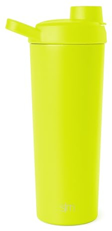 Simple Modern Stainless Steel Shaker Bottle with Ball 24oz | Metal Insulated Cup for Protein Mixes, Shakes and Pre Workout | Rally Collection | Chartreuse