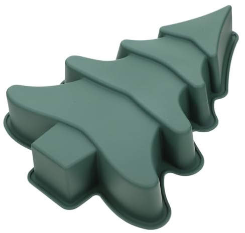 MUCKLILY Christmas Tree Cake Pan, 3D Silicone Christmas Baking Molds Big Green Tree Silicone Mold Cute Cupcake Mold Candy Molds Non Stick Pie Mould for Xmas Holiday Parties
