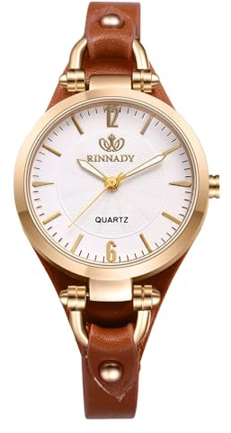 JewelryWe Uhren Damen Leder Diamant: Glitzer Strass Analog Quarz Armbanduhr Frauen Mädchen Leder Armband Uhr mit Regenbogen Bunten großen Arabischen Zahlen Zifferblatt