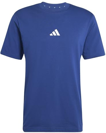 adidas Herren Essential Three Stripes Single Jersey Shirt, Dark Blue/White, XL