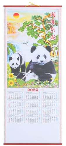 Operitacx Traditioneller Chinesischer Wandkalender 2025 Mondjahr Der Schlange Wandkalender Zum Aufhängen Jahreskalender Für Heimbüro-Dekoration