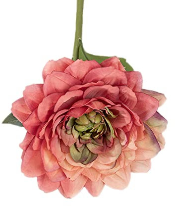 Blausky 5 Stück Kunstblumen,Dahlie,Einzelnen Langen Stiel künstlich Blumen,Kernstück,Hochzeit Blumenstrauß,Farbige künstliche Dahlien,für Hochzeit,Party Haus Küche Dekor,ca.28.5 cm,Orange