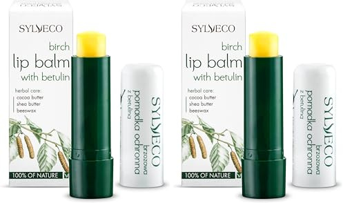SYLVECO Birken-Lippenpflegestift mit Betulin. Lippenbalsam für frauen und männer. Naturkosmetik größe 4,6g. (Packung mit 2)