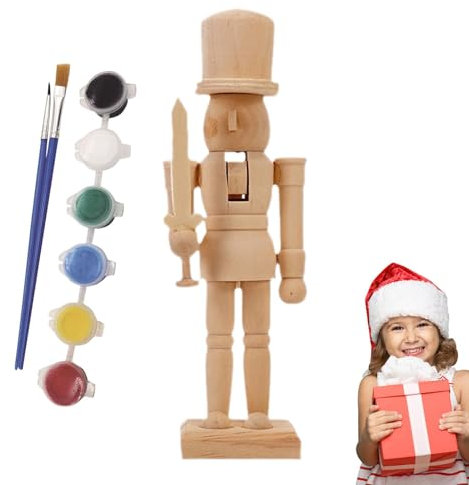 Générique Wooden Nutcracker Unpainted, Paint Your Own Nutcracker, Nutcracker Craft, Unfinished Nutcracker Figures, Nutcracker Paint Kit, Wooden Nutcracker Set, Paintable Nutcracker Ornament,