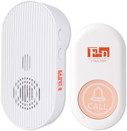 FORELAND Campanello wireless a batteria per la casa, campanello LED lampeggiante, portata 150 m, 38 melodie con modalità silenziosa, 110 dB, campanello senza fili progettato per uso esterno