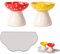 2 Pcs Mushroom Raised Cat Bowls with Silicone Anti-Slip Protective Cute Elevated Mushroom Shaped Pet Food Water Bowl for Cat, Small Dog