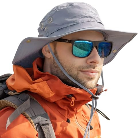 TOP-EX Sonnenhut für Damen und Herren UPF 50 - Breitkrempe, wasserdicht, atmungsaktiv und verstellbar für Sommer, Angeln, Wandern, Safari - Leichter und klein verpackbarer Outdoor-Hut | UPF 50 Sonnenschutz, wind- und wasserabweisendes Gewebe, breite Krempe, für Wandern Angeln Safari und Spaziergänge, faltbar
