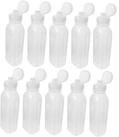 Gatuida Botella Exprimible para Aceite de 300ml, 10 Piezas, Plástico | Control Preciso con Marcas de Medición, Uso para Condimentos y Cocina, Formato Vacío Recargable