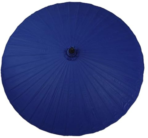 XUQQU Chinesischer Sonnenschirm aus Ölpapier & Bambus – Ø200 cm, Handgefertigt, Faltbar & Leicht, UV-Schutz 50+ & Wasserfest – Für Terrasse, Gartenfest, Strand Sockel Nicht Inklusive(Dark Blue)