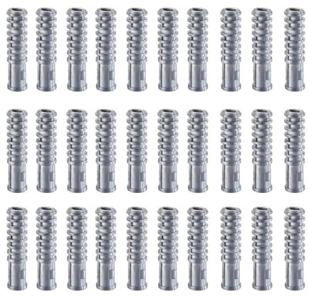 Pernos de expansión de aleación de zinc para madera y hormigón, anclajes de escudo 5/8, acabado galvanizado, forma cilíndrica, paquete de 30