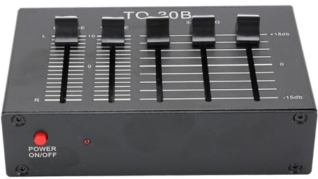 Topiky Phono Preamp EQ mit 3 Band-Equalizer, EQ 2 Channel Digital Audio Equalizer, Turntable Preamp EQ 3 Band Equalization für Plattenspieler, 12 DB Hohe Mittlere Niedrige Tonanpassung