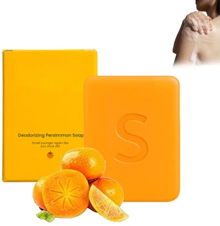 Persimmon Duschseife zur Gerüche entfernen – Natürliche Körpergeruch Entfernung shizi soap für Gesicht & Körper, Pigmentflecken Entferner mit feuchtigkeitsspendender Pflege
