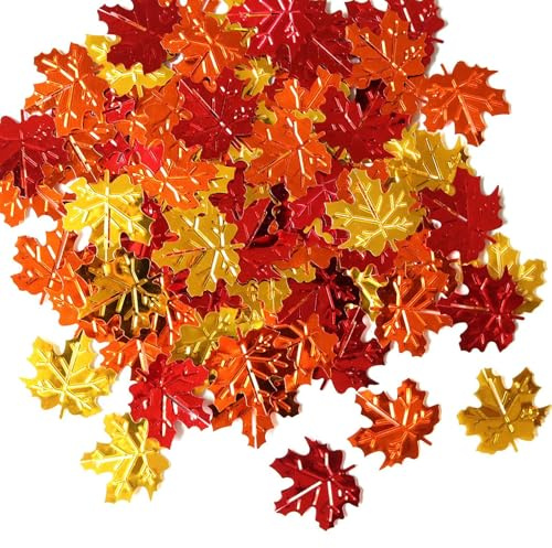 Coriandoli da tavola autunnali, coriandoli foglie autunnali - Coriandoli sparsi per la tavola delle feste con decorazioni - 15g di foglie d'acero a forma di autunno glitter tavolo spargi cor