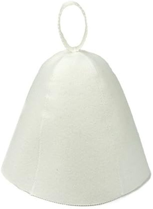 Thick Felt Sauna Hat, Anti-Heat Shower Cap & Hair Turban, Quick Dry Bathroom Sauna Accessory for Hair Protection(White)