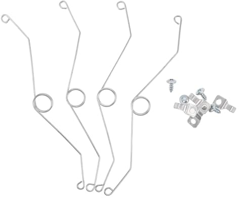 RUNROTOO 4 Clips de Resorte para Extractor de baño - Resortes de Repuesto para Rejilla de ventilación de Techo - Accesorios de embellecedor para iluminación empotrada de Ducha 6.3x0.8x0.2