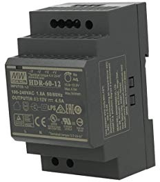 Mean Well HDR-60-12 Netzteil- 1 Ausgang- 60 W- Hutschienenmontage- 12 V 4.5 A- für Industrielle Anwendung