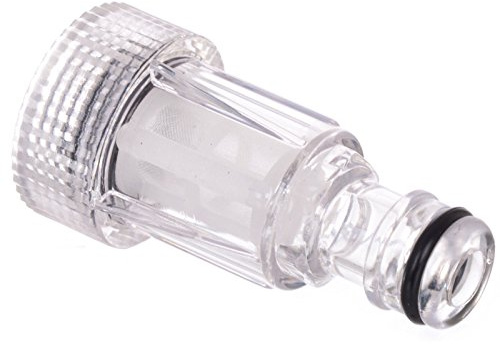 Clear Plastic Pressure Washer Inlet Filter 3/4 Garden Hose Hozelock Compatible fits Karcher