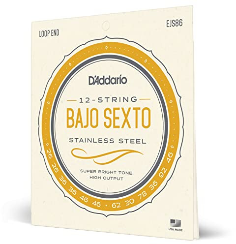 D'Addario EJS86 Bajo Sexto Stainless Steel Guitar Strings