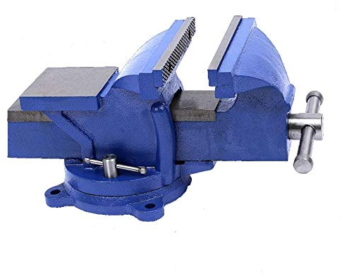 KATSU Bench Vice 5 Inch 125mm 7.5kg, Heavy Duty 360 Degree Swivel Base Lathe Milling Machine Table Workbench Clamp for Mechanics and Engineers 402352