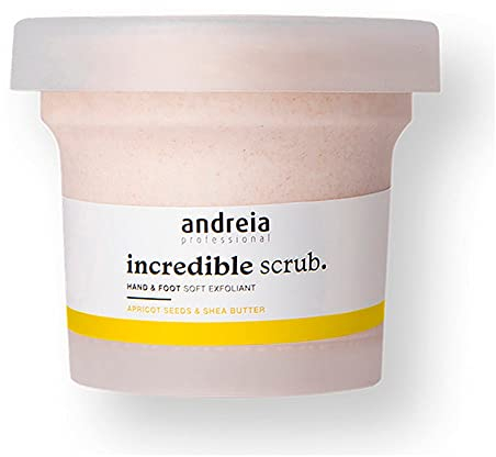 Andreia Professional Hand & Foot Scrub - Incredible Foot and Hand Scrubs with Apricot Seeds and Shea Butter - Hand & Feet Exfoliant for Moisture and Care - 200g