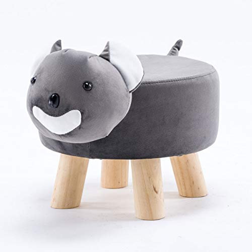THC Living Tierhocker klein Stoff Holzbeine Deko Hocker Kinderhocker Wilde Tiere Kinder Hocker Wild Animals (Koala)
