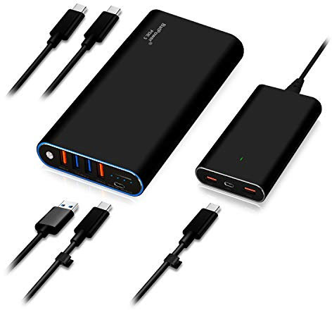 BatPower 98Wh Hohe Energie USB C Laptop Powerbank Kompatibel mit HP Spectre X360 Dell XPS Razer Blade Stealth Notizbuch USB-C Tragbares Ladegerät Externer Akku & Ultra dünn 120W PD USB-C Netzteil