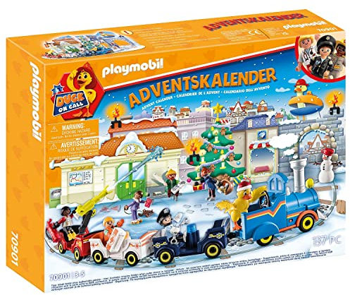 PLAYMOBIL Adventskalender 70901 Duck ON Call - Adventskalender für Kinder, Inkl. Spielzeug-Lok mit Waggons, Spielzeug für Kinder ab 3 Jahren