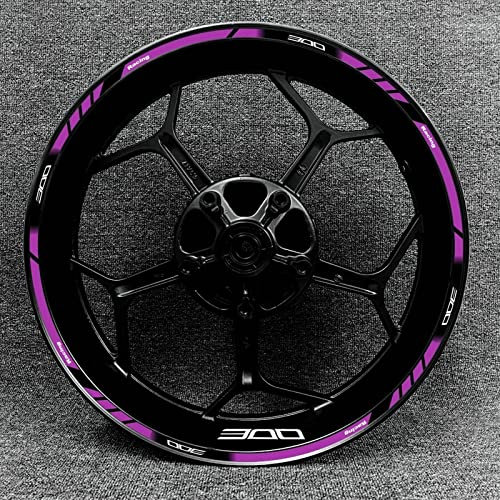 ROANNY Felgenband Reflektierende Aufkleber Für Motorrad-Vorder- Und Hinterreifen, wasserdichte Aufkleber, Zubehör, Logo Für Kawasaki Z300 (Color : 24)