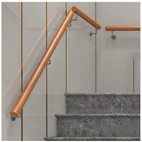 ASXCAQ Kit Completo de pasamanos de 1 a 20 pies, barandillas/pasamanos Redondos de Madera Maciza para escaleras, manijas Antideslizantes Antiguas para Interior de Villa Loft Valla de pasi